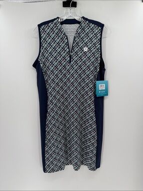 Coolibar Women's Backspin Sleeveless Golf Dress with pockets - Navy - M - NWT